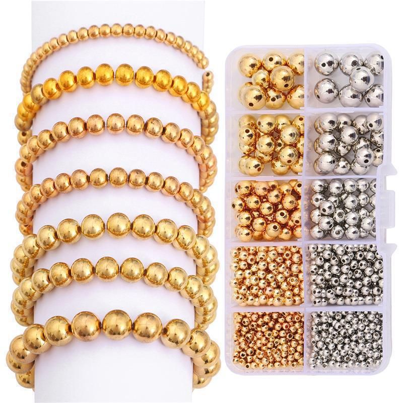 1 Set Diameter 4mm Diameter 6 Mm Diameter 8mm CCB Round Solid Color Beads