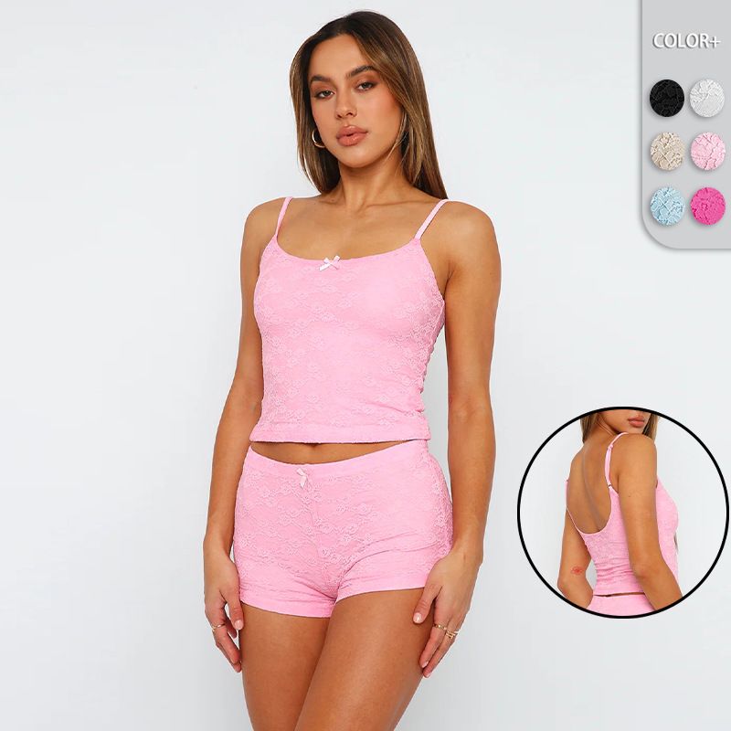 Vacances Du Quotidien Femmes Décontractée Sexy Couleur Unie Viscose Fiber Nylon Spandex Jacquard Ensembles De Shorts Ensembles De Shorts