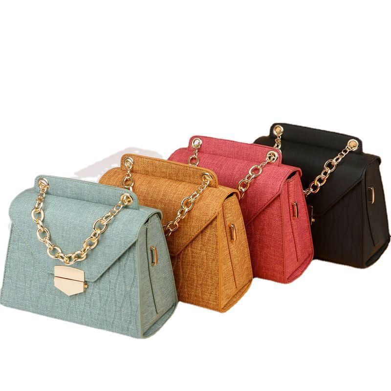 Femmes Mini Faux Cuir Couleur Unie Style Vintage Style Classique Carré Couvercle Rabattable Sac Bandoulière