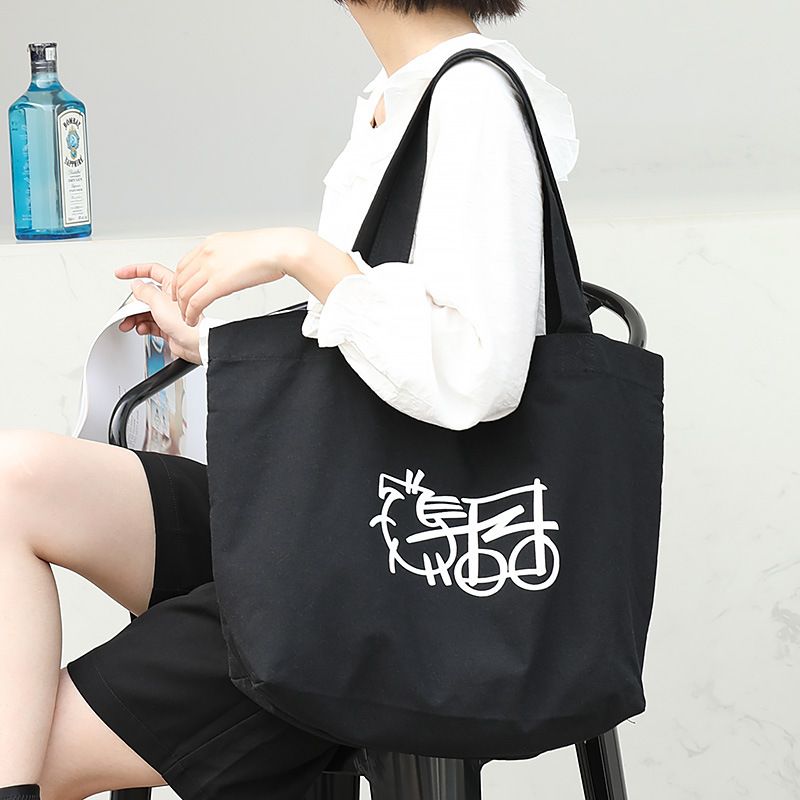 Women's Large Canvas Geometric Basic Preppy Style Open Shoulder Bag