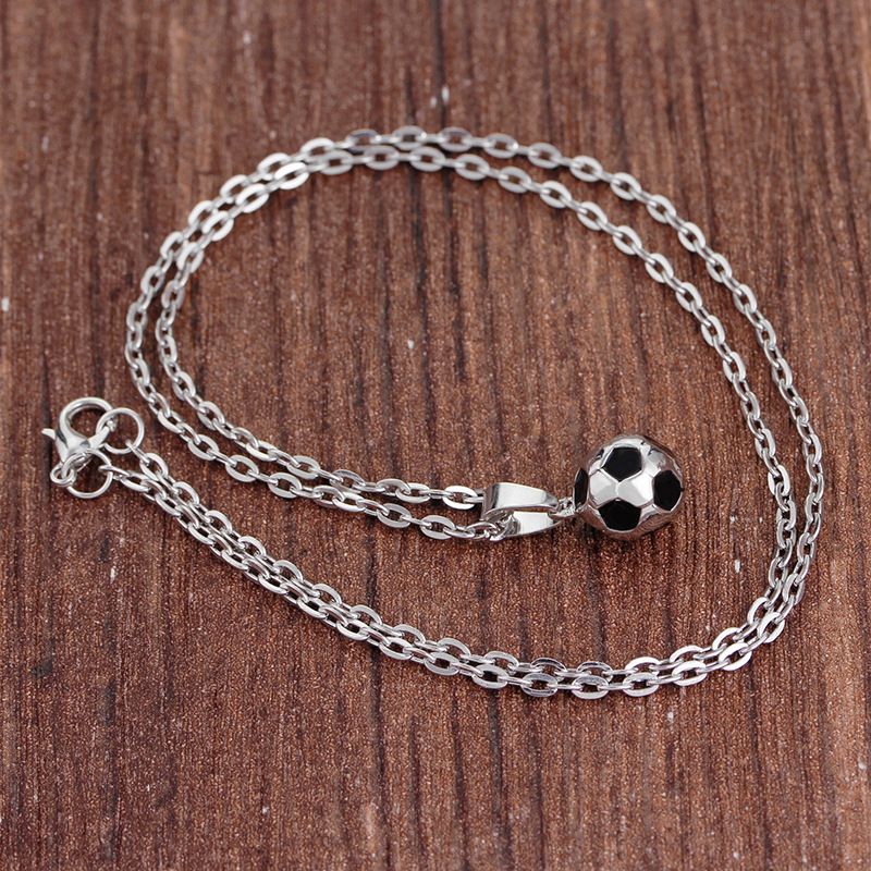 Wholesale Jewelry IG Style Modern Style Football Zinc Alloy Pendant Necklace