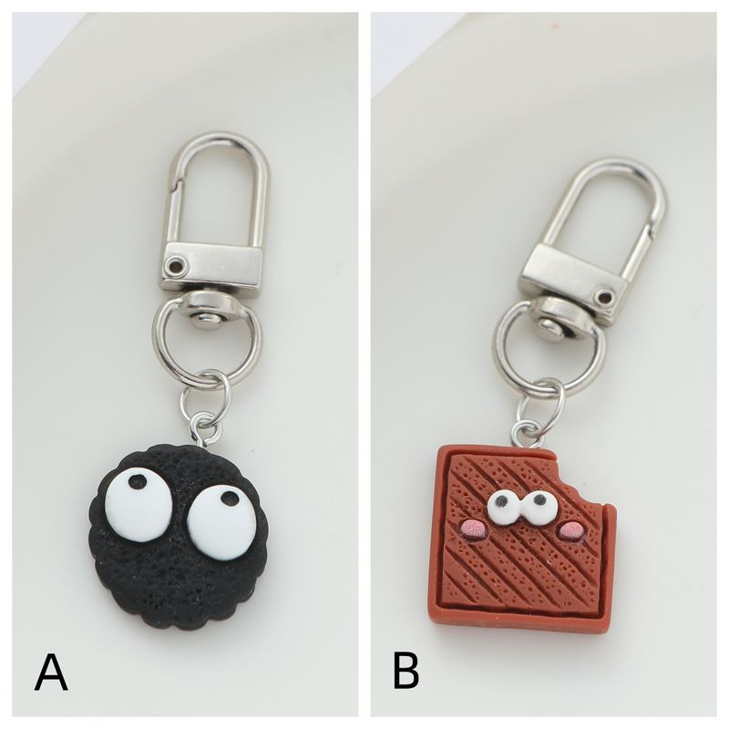 Cute Color Block Alloy Buckle New Year Keychain