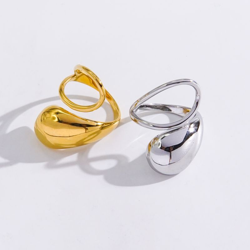 Einfacher Stil Klassischer Stil Einfarbig Edelstahl 304 14 Karat Vergoldet Offener Ring In Masse