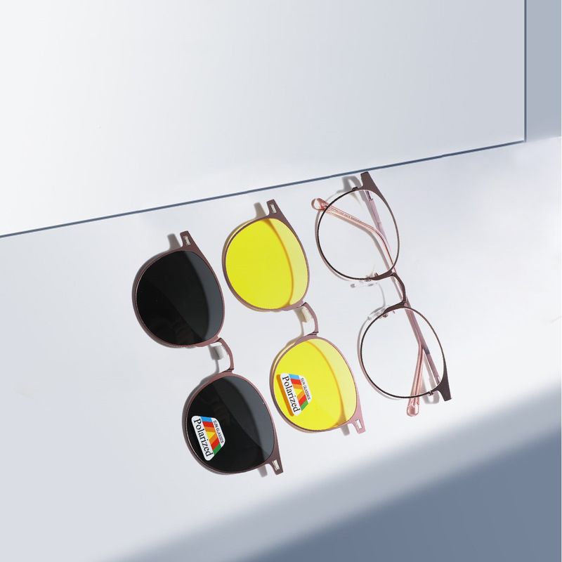 Retro Estilo Simple Color Sólido Tac Marco Redondo Fotograma Completo Gafas De Sol Mujer