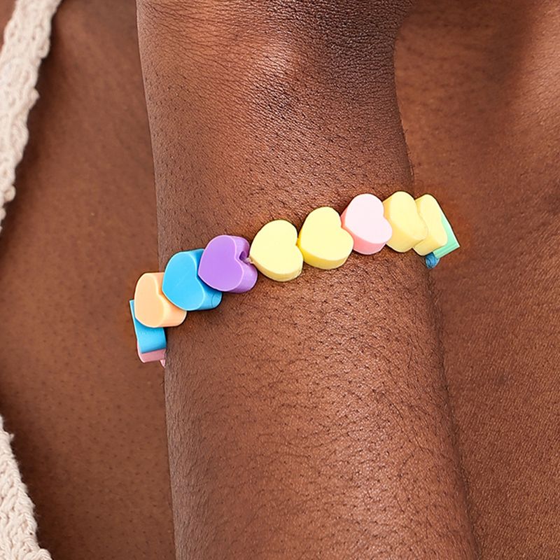 Mignon Sucré Forme De Cœur Argile Molle Femmes Bracelets