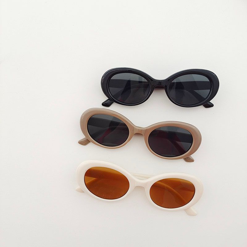 IG Style Y2K Cute Star Solid Color Resin Oval Frame Full Frame Kids Sunglasses