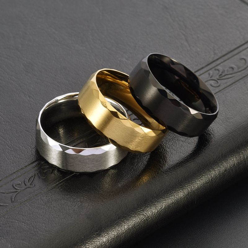 Modern Style Simple Style Commute Round Solid Color 304 Stainless Steel Men's Rings