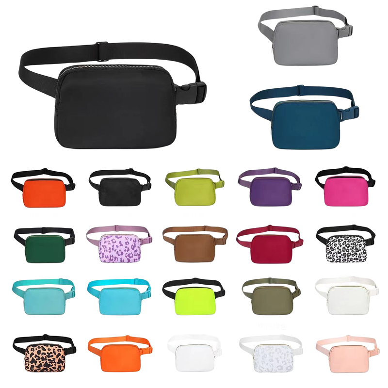 Unisex Basic Classic Style Solid Color Nylon Waist Bags