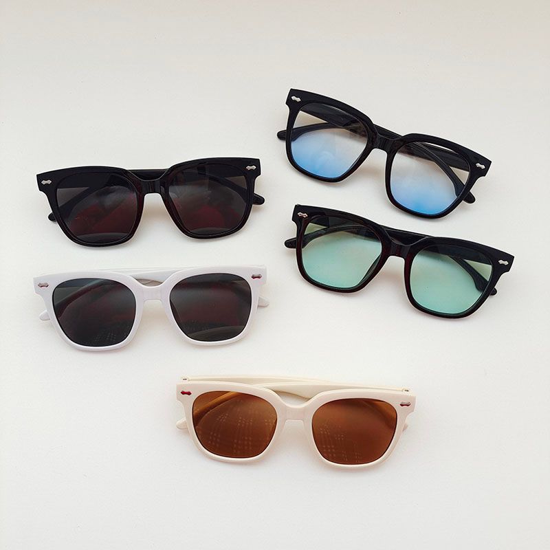 IG Style Casual Vacation Solid Color Resin Square Full Frame Kids Sunglasses