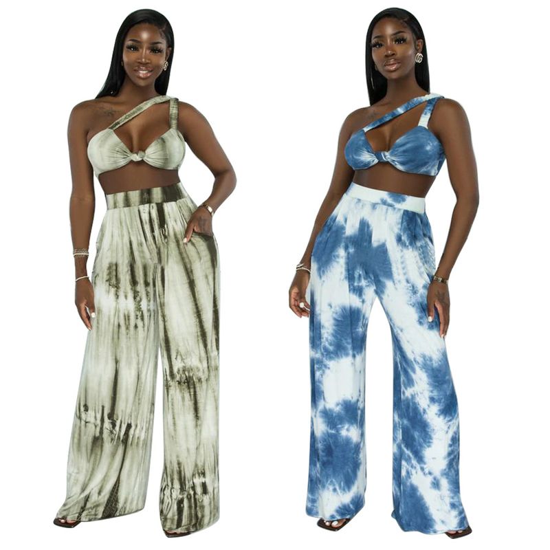 Holiday Daily Beach Women's Vacation Tie Dye Polyester Printing Pants Sets Pants Sets