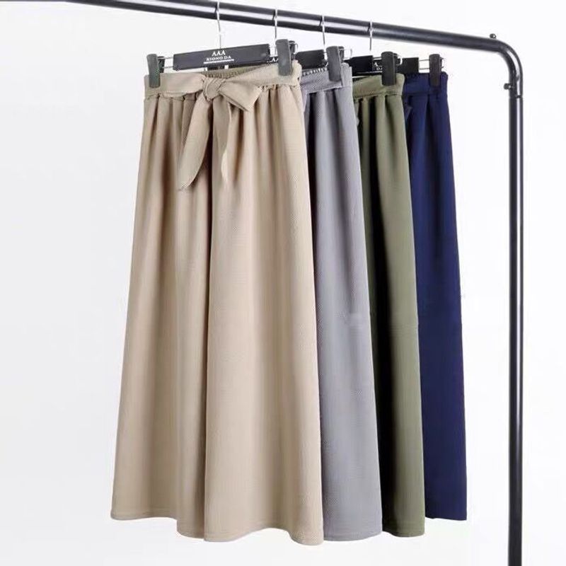 Women's Holiday Daily Simple Style Solid Color Calf-Length Casual Pants