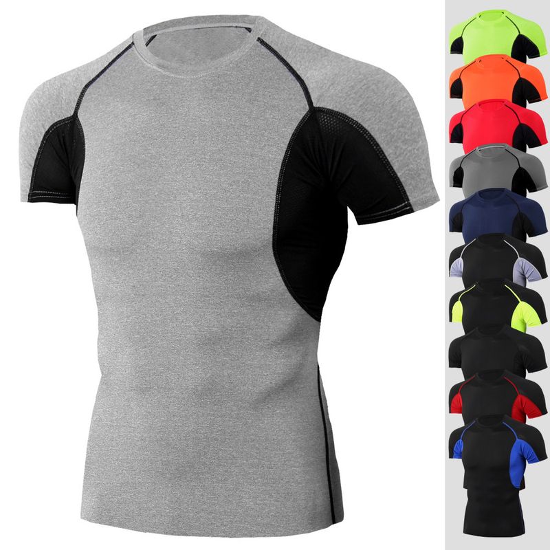 Men's Solid Color Casual Round Neck Collarless Short Sleeve Slim Men's T-shirt