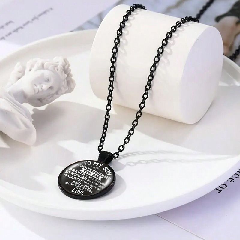 Wholesale Jewelry Hip-Hop Letter Alloy Glass Inlay Pendant Necklace