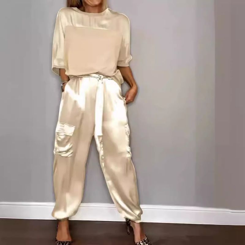 Holiday Daily Women's Streetwear Solid Color Polyester Pocket Pants Sets Pants Sets