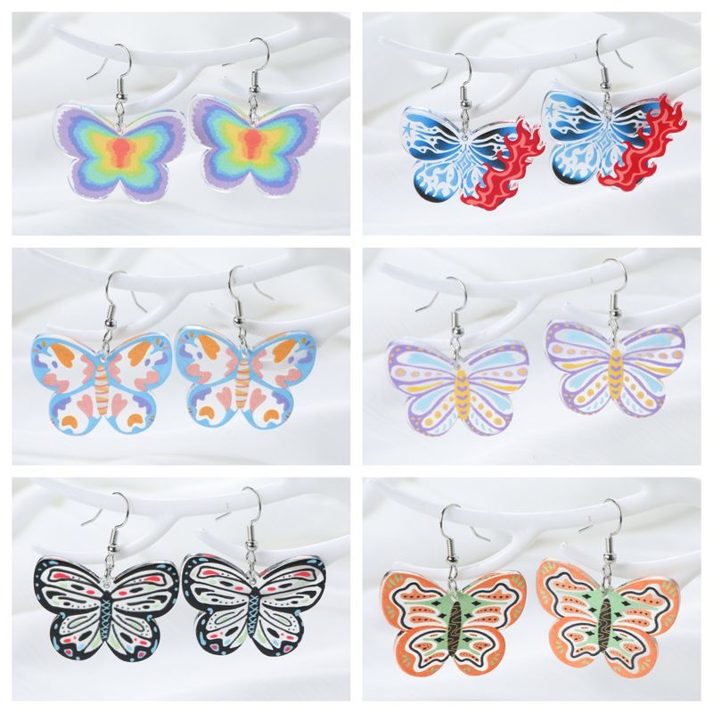 1 Pair IG Style Simple Style Butterfly Arylic Alloy Ear Hook