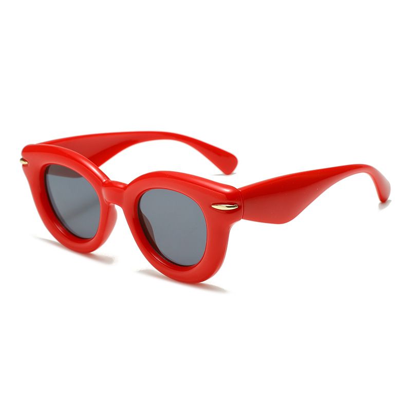 Retro Sweet Solid Color Ac Round Frame Full Frame Glasses