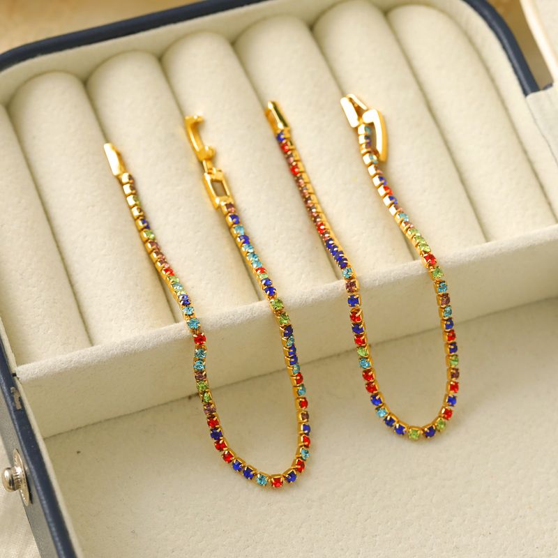 Großhandel IG-Stil Y2K Moderner Stil Geometrisch Kupfer Perlen Inlay 18 Karat Vergoldet Zirkon Armbänder