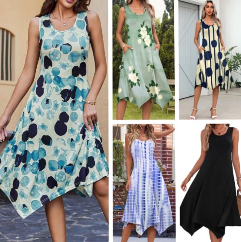 Women's Regular Dress Vacation Round Neck Printing Sleeveless Flower Midi Dress Holiday Daily Beach