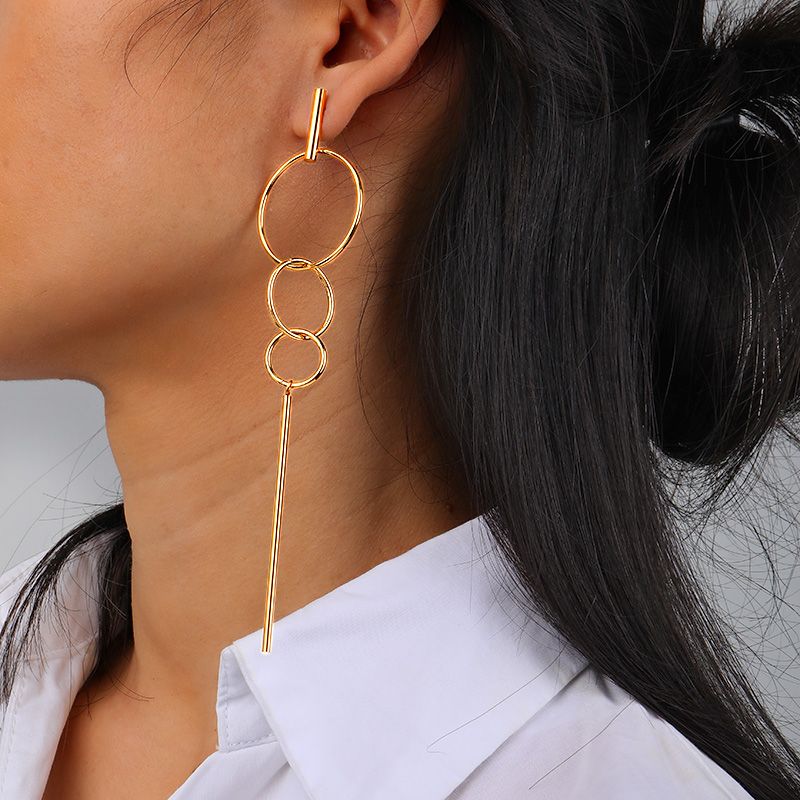 1 Pair Basic Modern Style Classic Style Geometric Solid Color 304 Stainless Steel 18K Gold Plated Dangling Earrings
