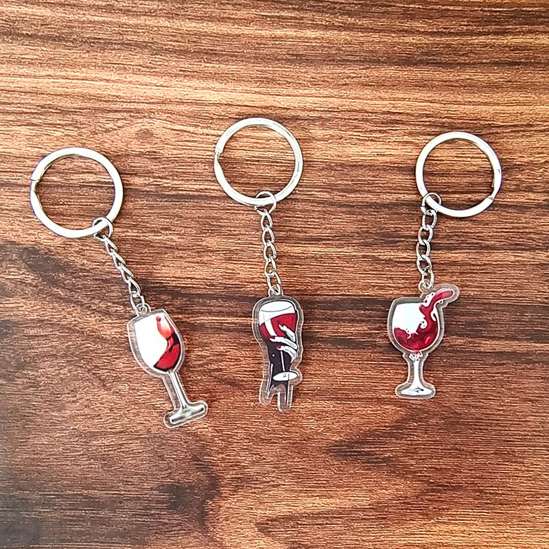 Casual Simple Style Wine Glass Arylic Alloy Keychain