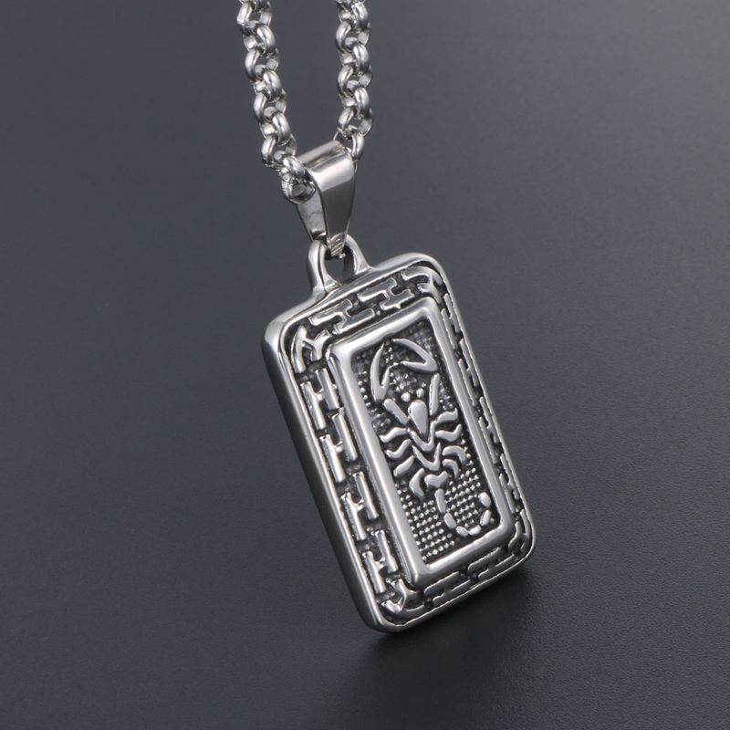 IG Style Simple Style Scorpion Rectangle 304 Stainless Steel Unisex Pendant Necklace