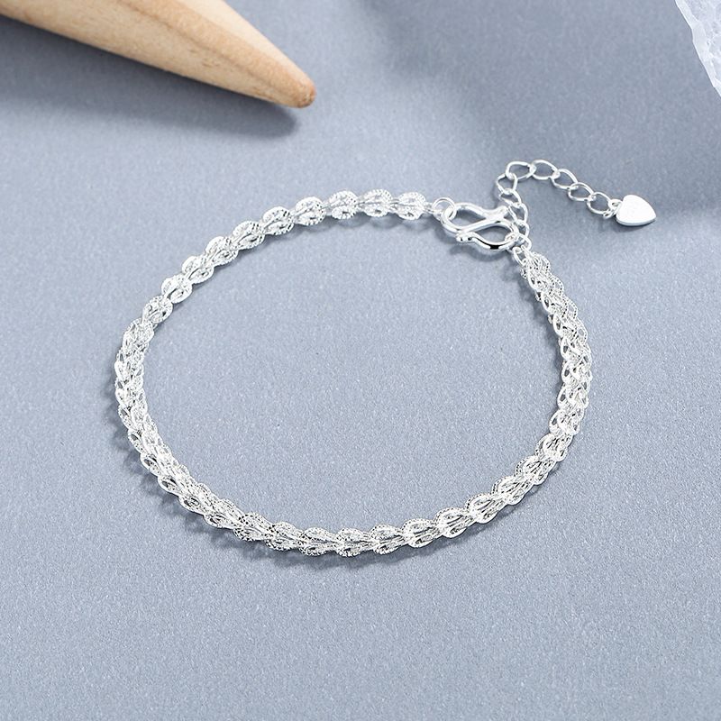 Sterling Silver Simple Style Classic Style Inlay Solid Color Zircon Bracelets