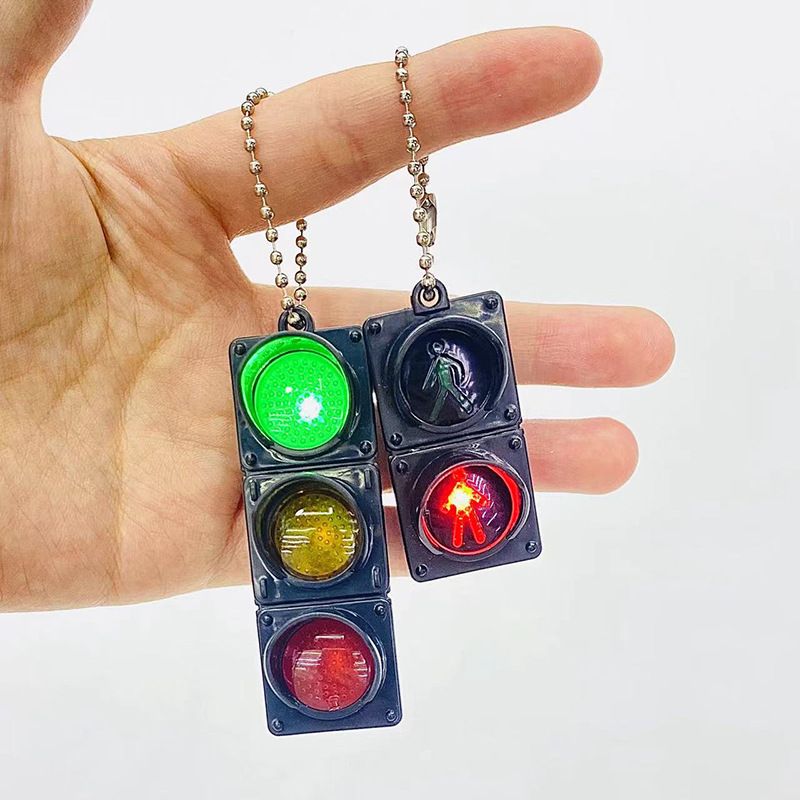Funny Traffic Lights Plastic Unisex Bag Pendant Keychain