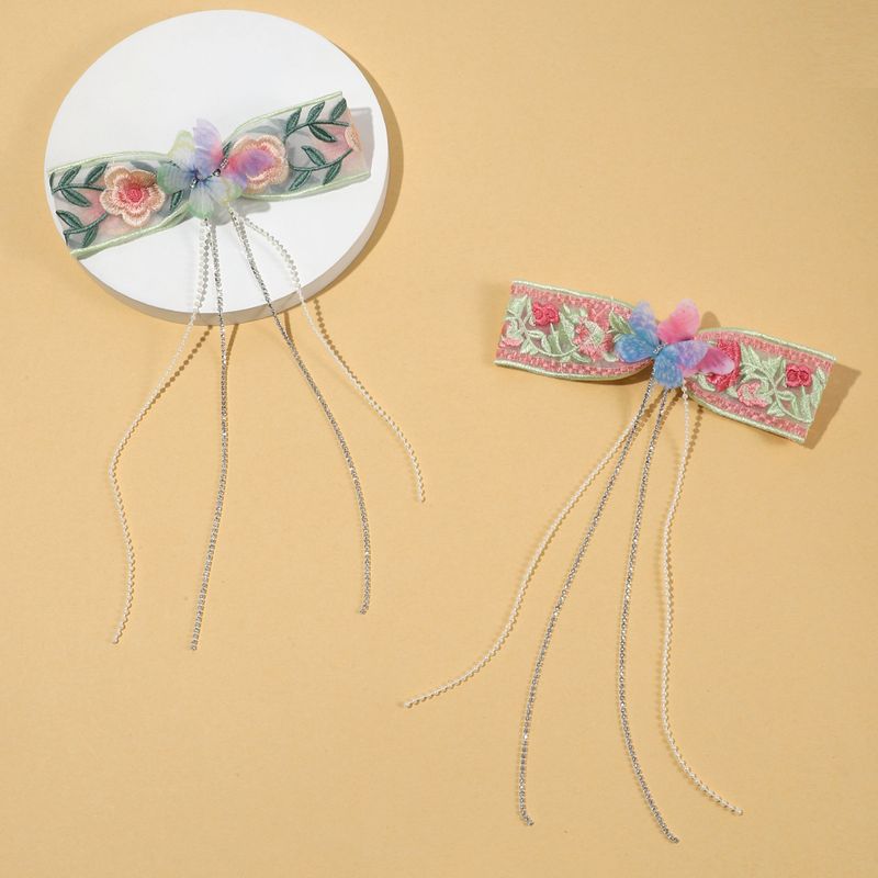 Women's Elegant Simple Style Flower Butterfly Polyester Hair Clip