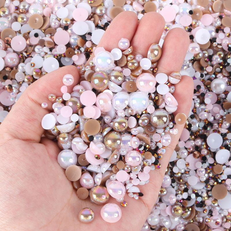 1200 Pieces Per Pack 3-10mm Resin Rhinestone Solid Color DIY Accessories