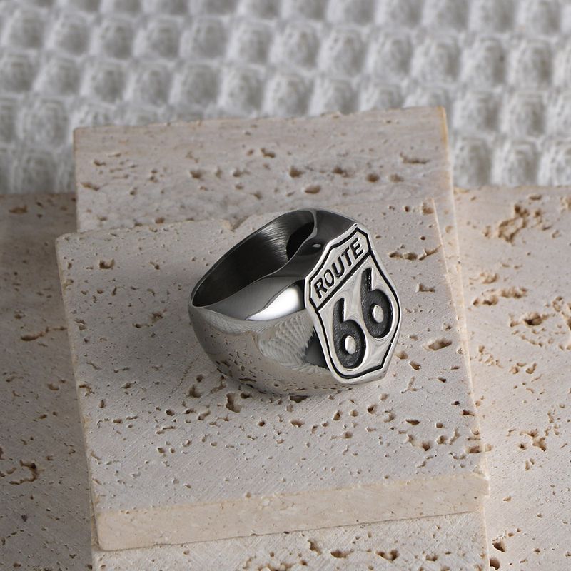 Artistic Solid Color 304 Stainless Steel Men's Rings