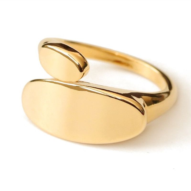 Basic Modern Style Classic Style Water Droplets 18K Gold Plated Metal Wholesale Adjustable Ring Open Rings