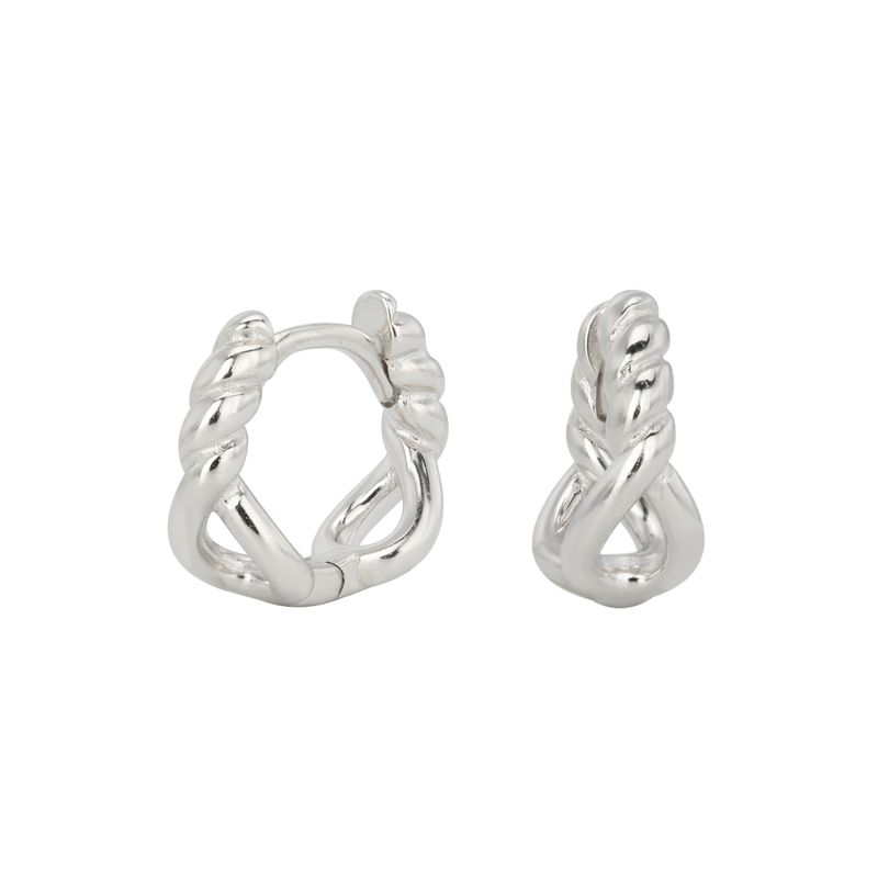 1 Paar Einfacher Stil Runden Überzug Sterling Silber Ohrringe