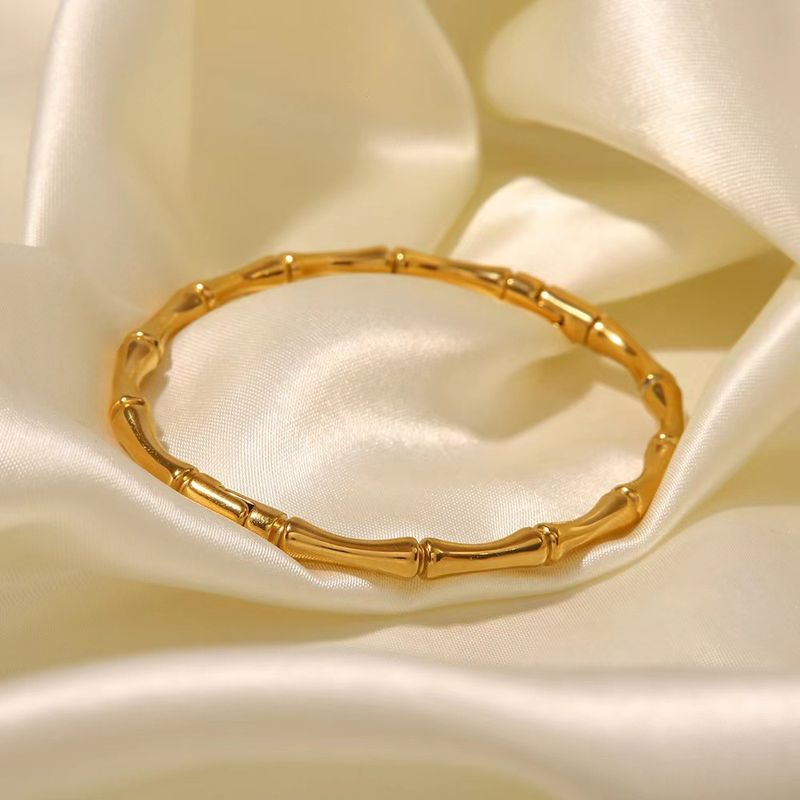 Simple Style Solid Color Stainless Steel Plating Gold Plated Rings Bracelets