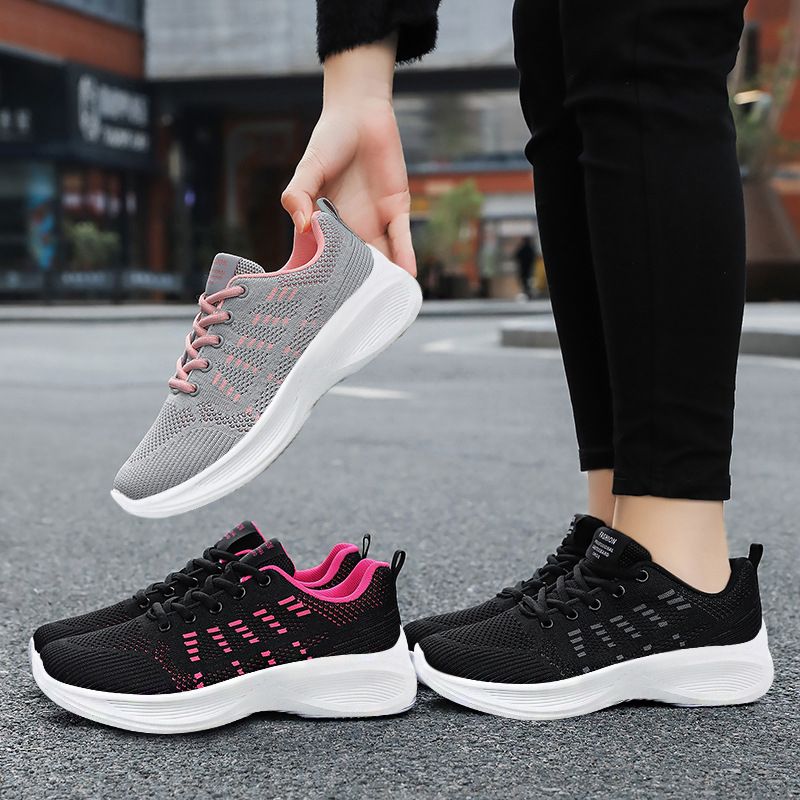 Women's Casual Color Block Round Toe Sports Shoes