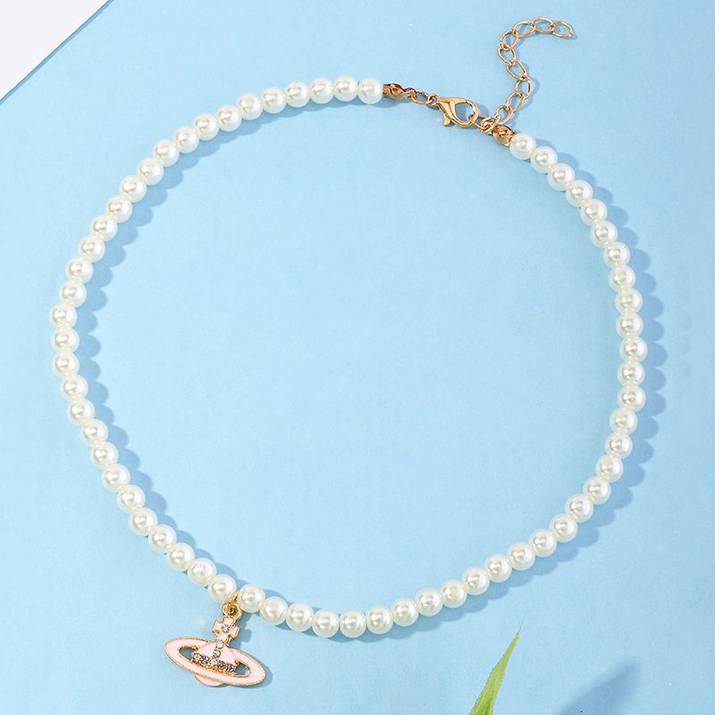 Fashion Saturn Pendent Pearl Necklace Wholesale Nihaojewelry