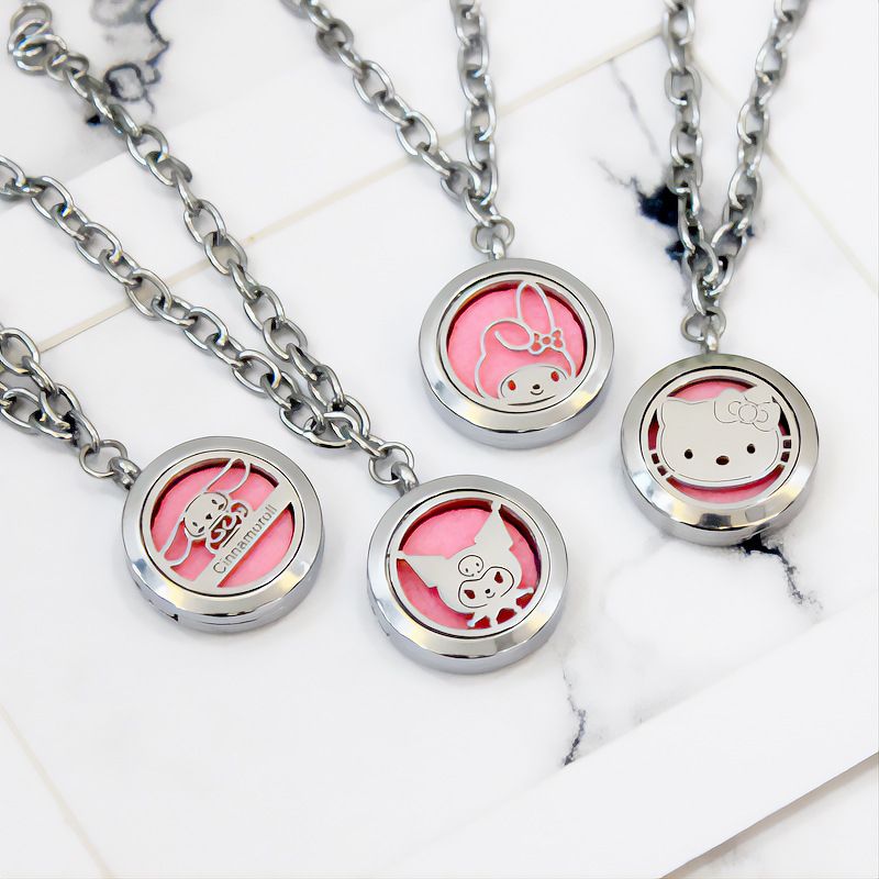 Cute Fashion Cartoon Character Titanium Steel Hollow Out Pendant Necklace