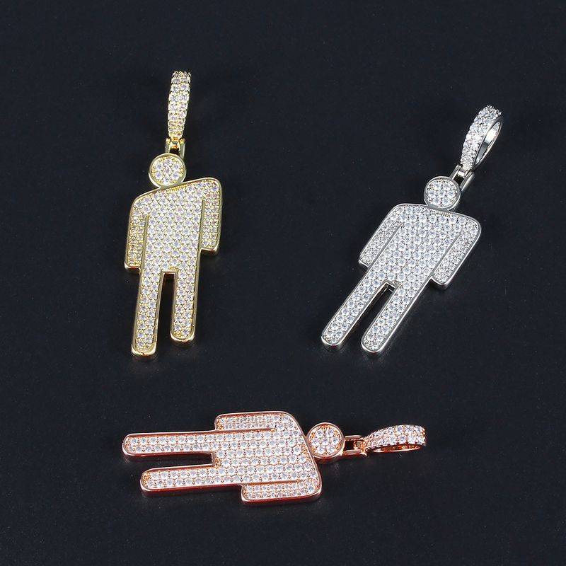 1 Piece Copper Zircon Human Simple Style Cool Style
