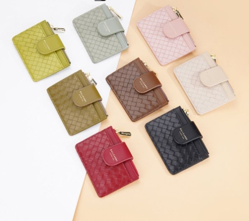 Unisex Einfarbig Pu-leder Reißverschluss Schnalle Brieftaschen