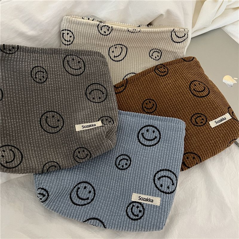 Women's All Seasons Polyester Smiley Face Streetwear Square Zipper Cosmetic Bag