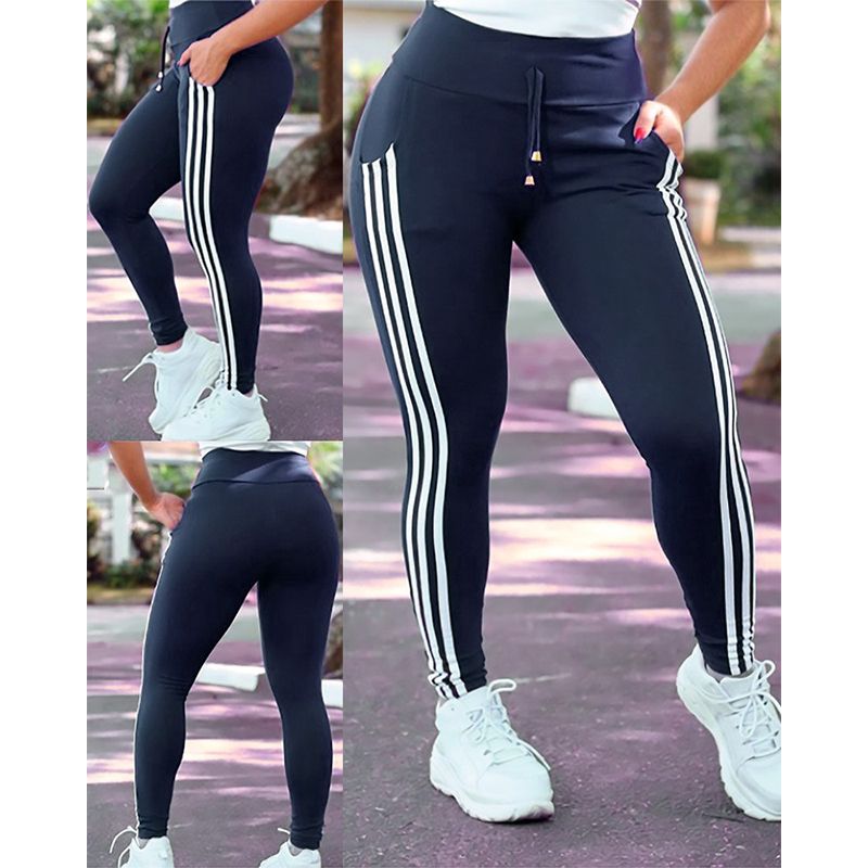 Women's Daily Sports Casual Sports Stripe Full Length Sweatpants