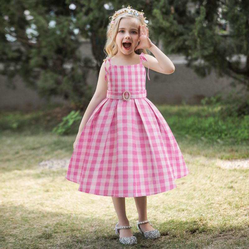 Princesa Bloque De Color Poliéster Gasa Vestidos Para Niñas