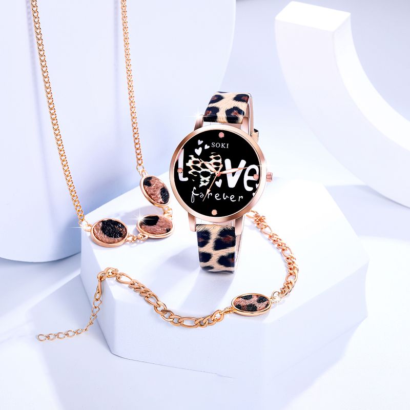 Lässig Leopard Schnalle Quarz Frauen Uhren