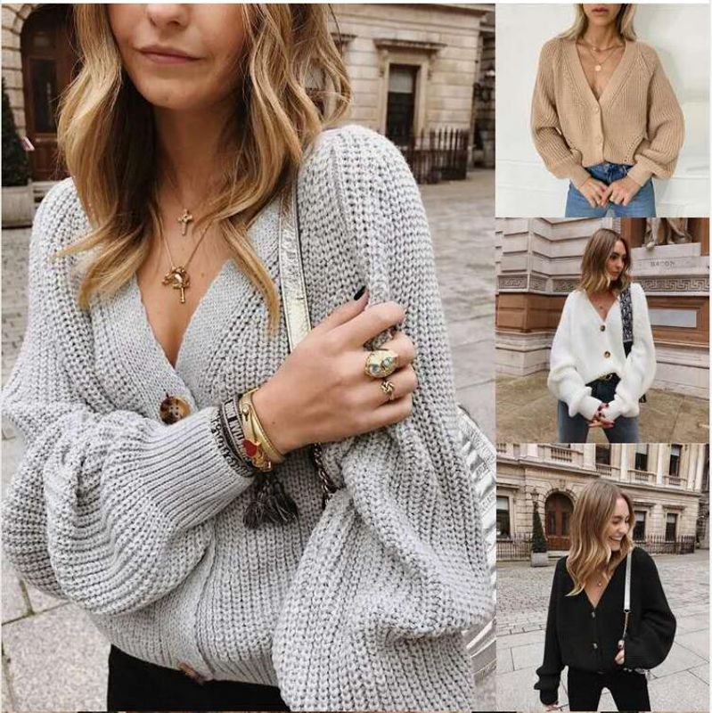 Women's Long Sleeve Rib-knit Casual Fashion Solid Color