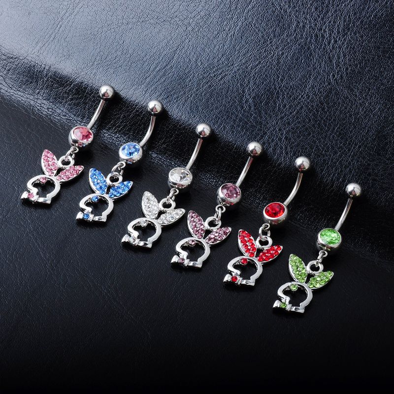 Piercing Jewelry Diamond Rabbit Belly Ring Multi-color Navel Stud