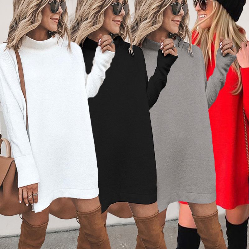 Casual Long-sleeved Round Neck Dress
