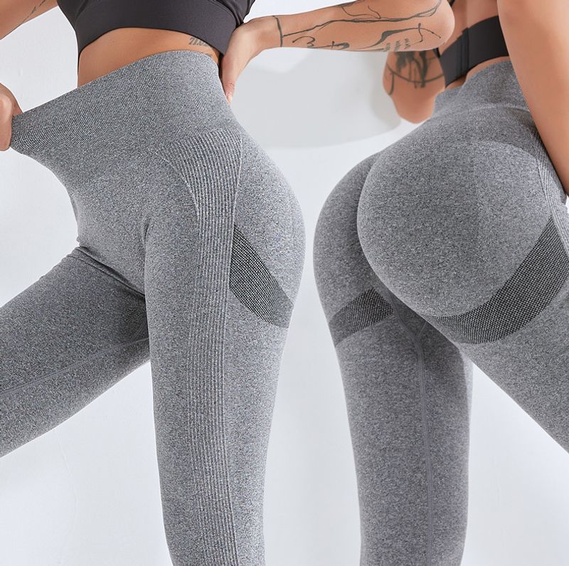 Fitness Solid Color Nylon Active Bottoms Leggings