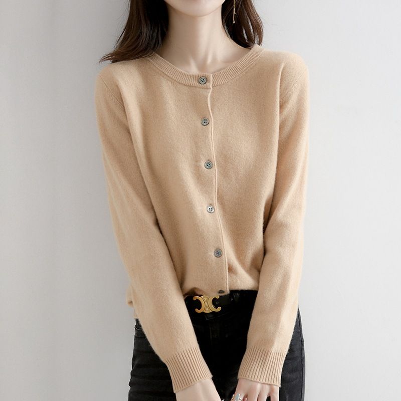 New Round Neck Knitted Women's Loose Fashion All-match Coat