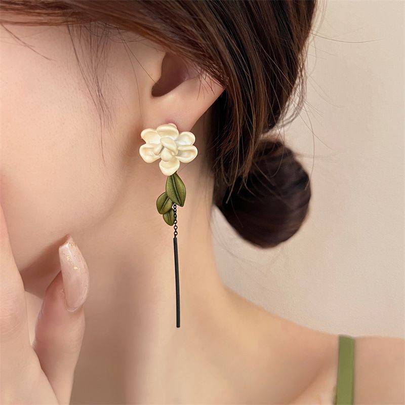 Wholesale Jewelry Elegant Flower Alloy Plating Drop Earrings