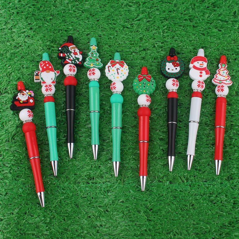 1 Piece Santa Claus Learning Daily Christmas Plastic Silica Gel Cute Ballpoint Pen