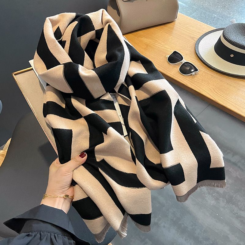 Frau Retro Einfacher Stil Geometrisch Polyester Schal